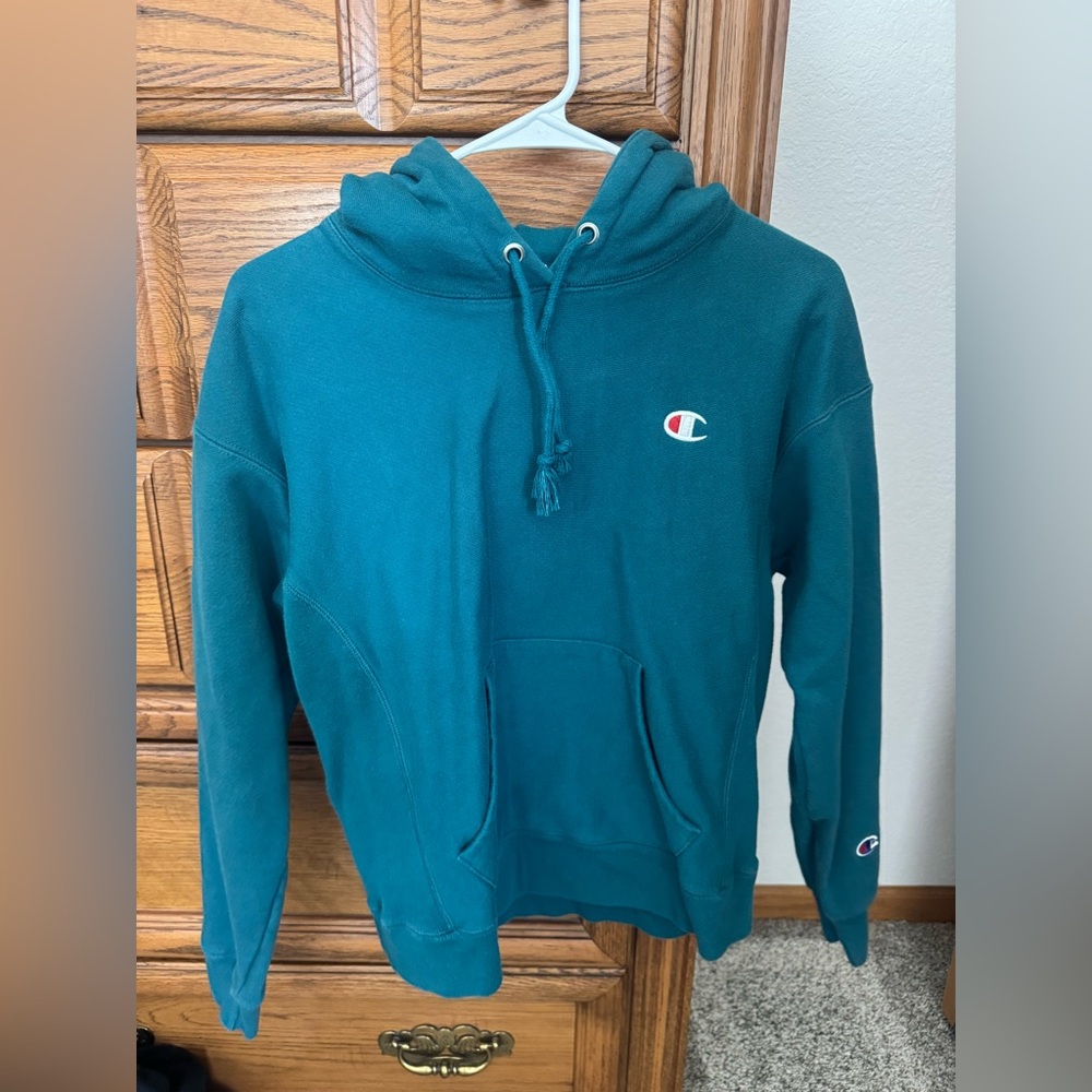Champion Teal Hooded Sweatshirt